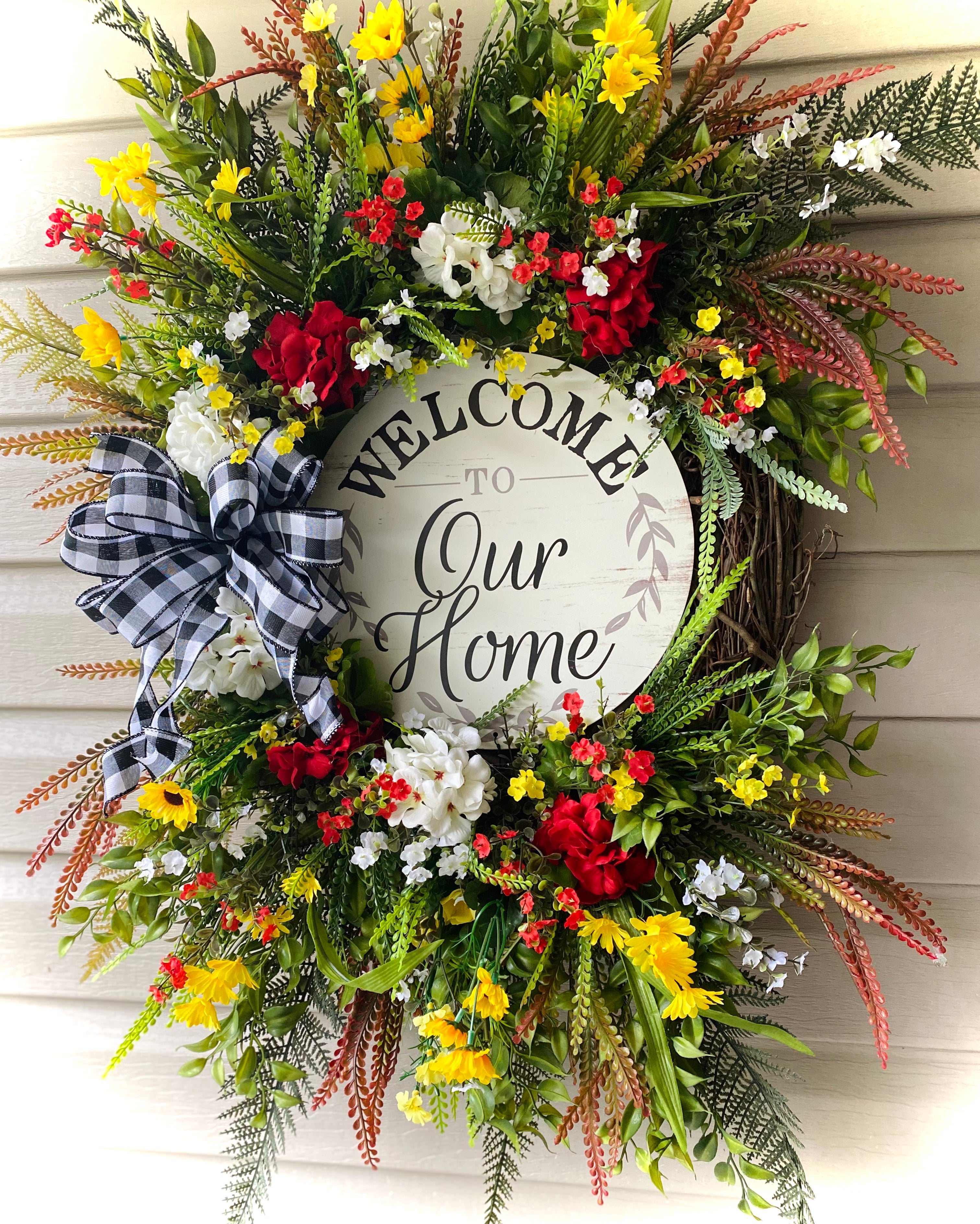 32" Welcome to Our Home Colorful Wreath-New