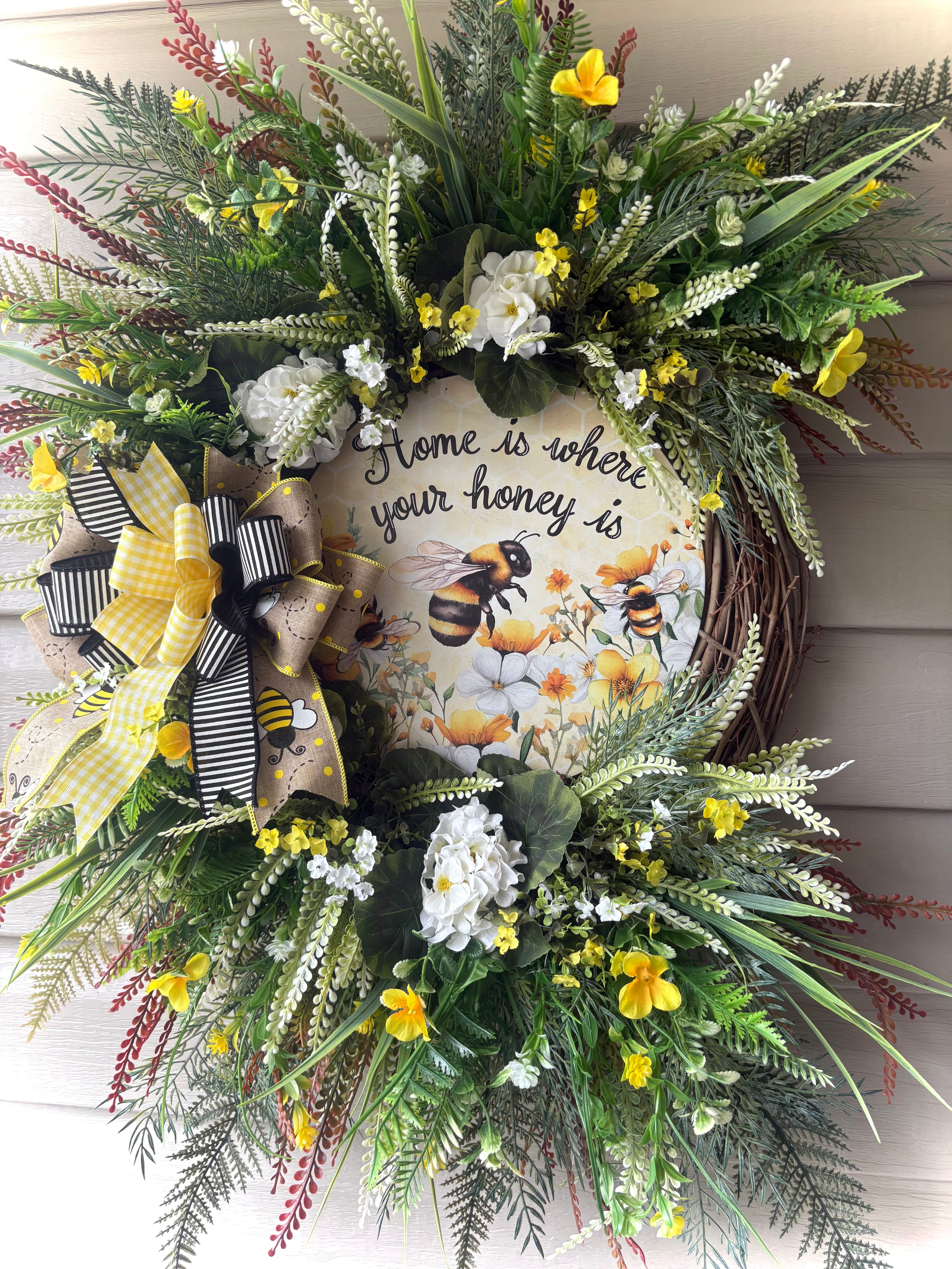 30" Home is Where your Honey is-Bee Wreath- New