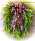 30" Bead Grass Wreath with Patriotic Bow