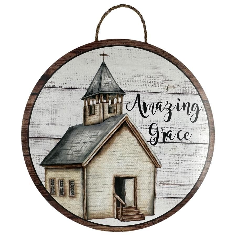 18" Amazing Grace Door Hanger Sign