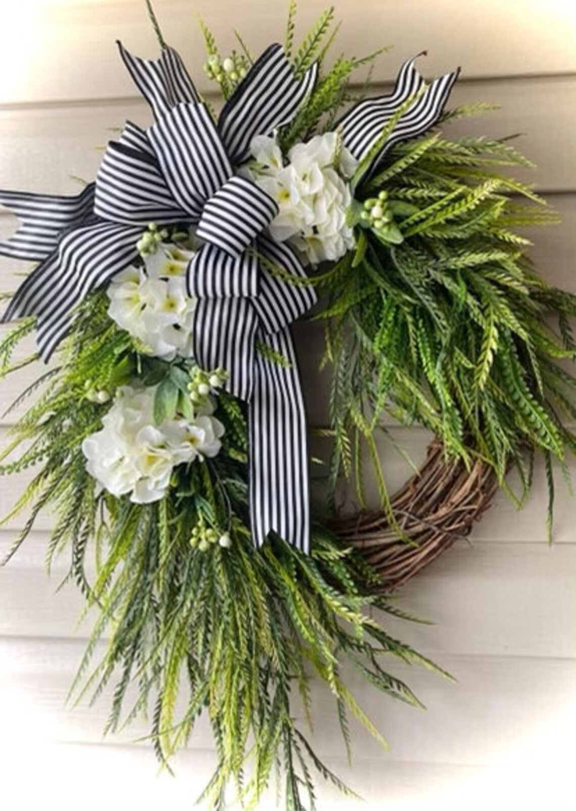 32" Hydrangea Wreath - with Saw Grass- Original Designer
